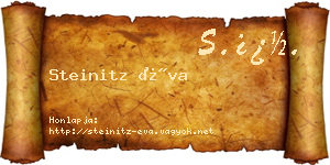 Steinitz Éva névjegykártya